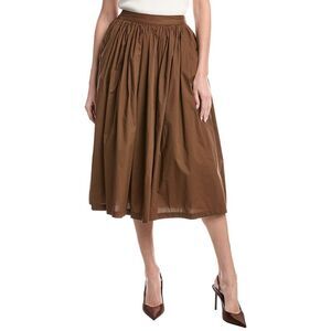 Luxe Always Womens  A-Line Skirt, Brown